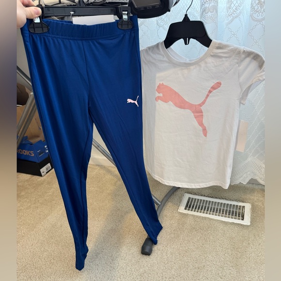 PUMA Girls 3-Piece Set Hoodie + Leggings + Bonus Tee | Pink/Navy | Size 8–10 - Picture 8 of 16